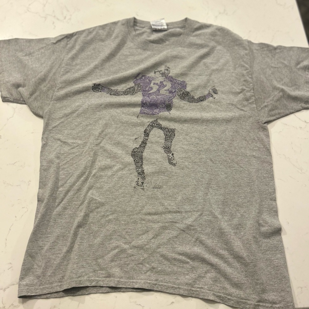 Baltimore Ravens Ray Lewis Gray Graphic Men's T-Shirt